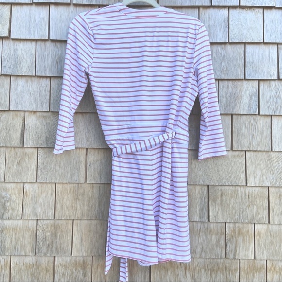 SOUTHERN TIDE Coral and White Striped Moira Performance Skort Romper - Picture 2 of 8